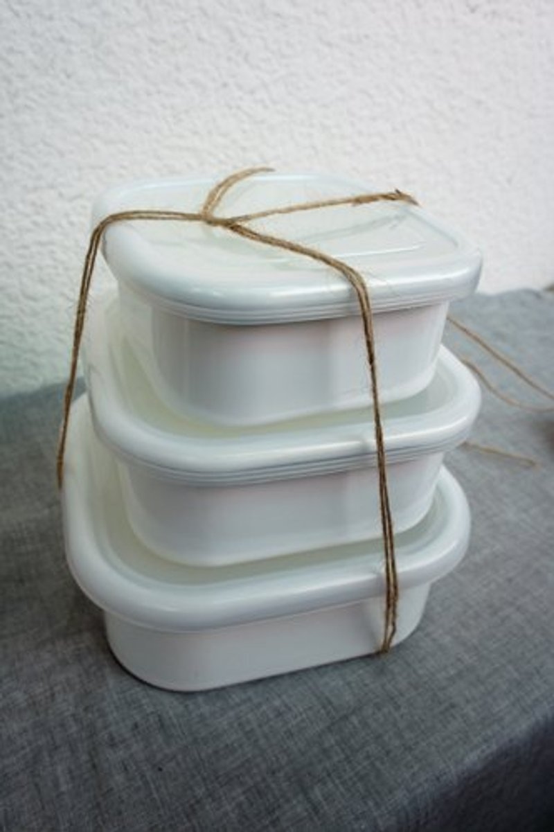 复古味的珐琅保鲜盒3件组 - 厨房用具 - 其他金属 