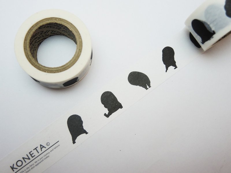 纸胶带 Koneta 白黒 - 纸胶带 - 纸 白色