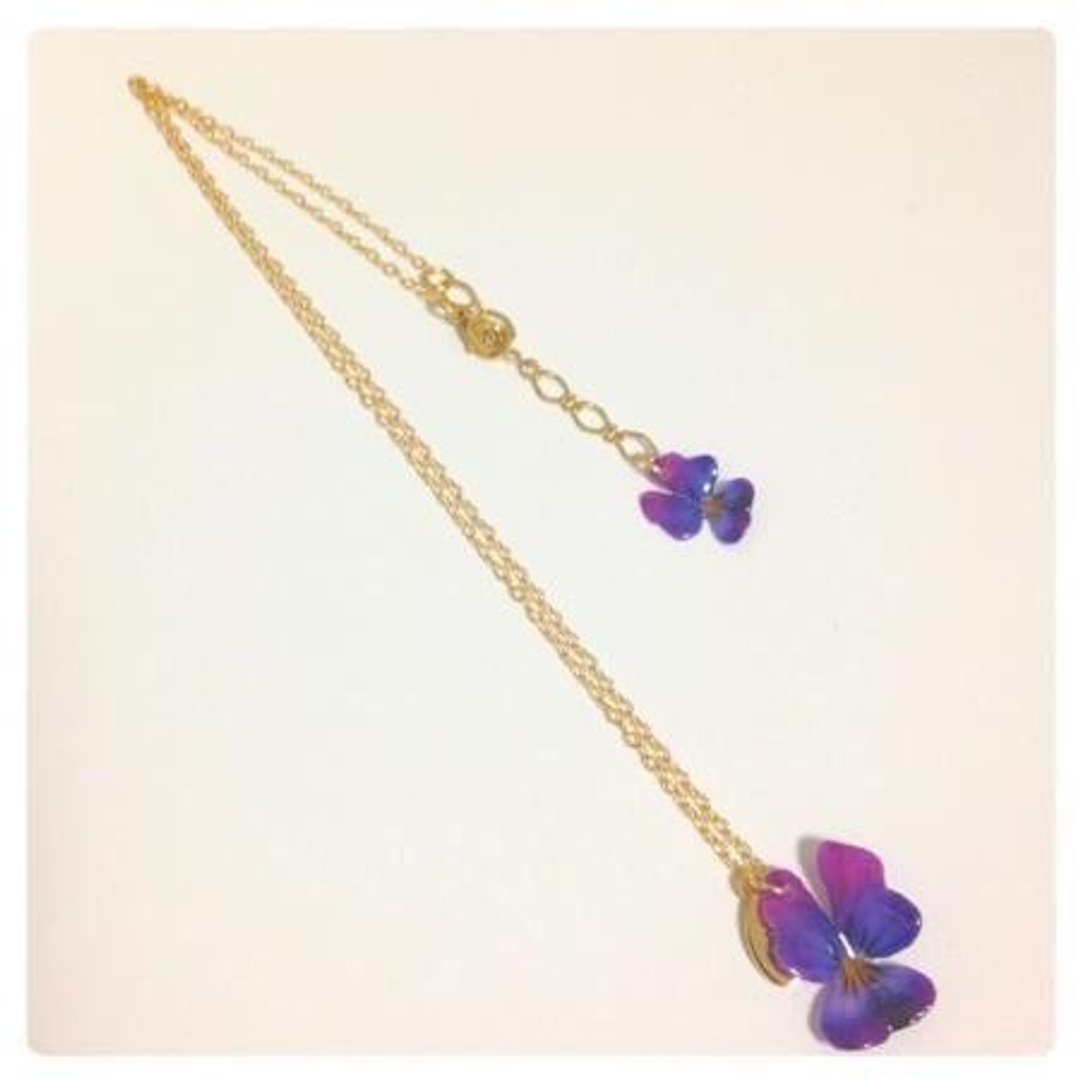 Sumire Necklace - 项链 - 其他金属 紫色