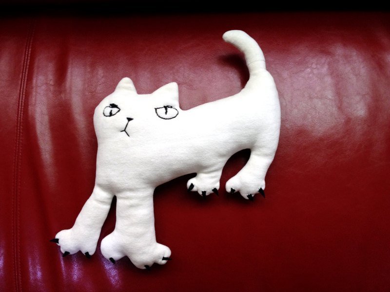 我的坏猫_抓抓 - 玩偶/公仔 - 棉．麻 白色