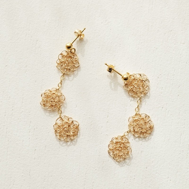 黄铜镀金 可爱耳环 - 耳环/耳夹 - 其他金属 金色