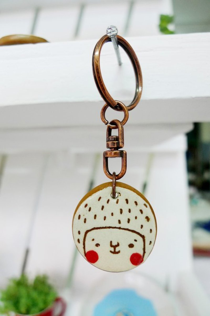 脸脸钥匙圈 - 吊饰 - 其他材质 咖啡色