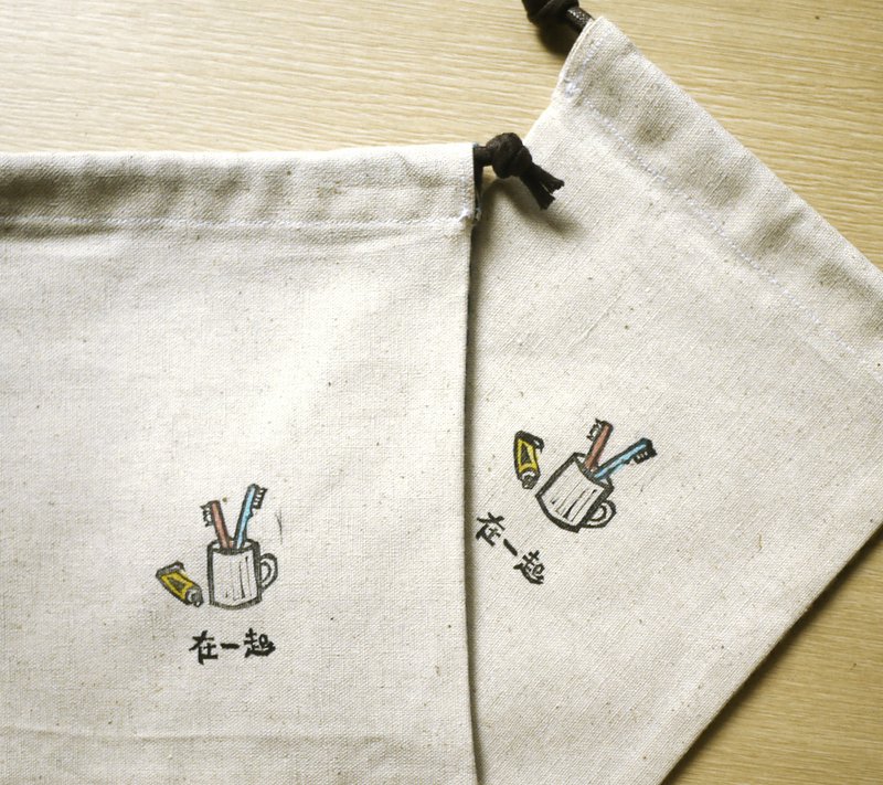 《初手》在一起　束口袋  (情人节~) - 其他 - 其他材质 红色