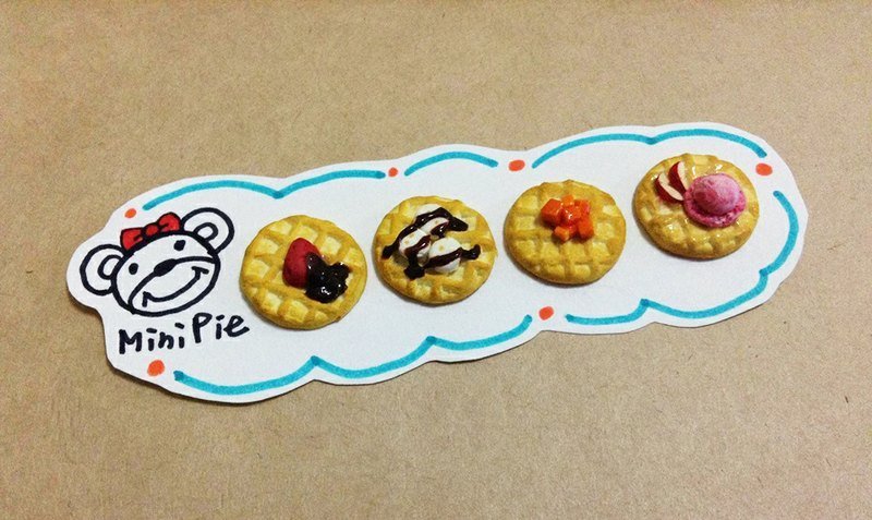 四种口味美味松饼耳环组(可改耳夹式)  ((满500随机送神秘小礼物)) - 耳环/耳夹 - 其他材质 多色