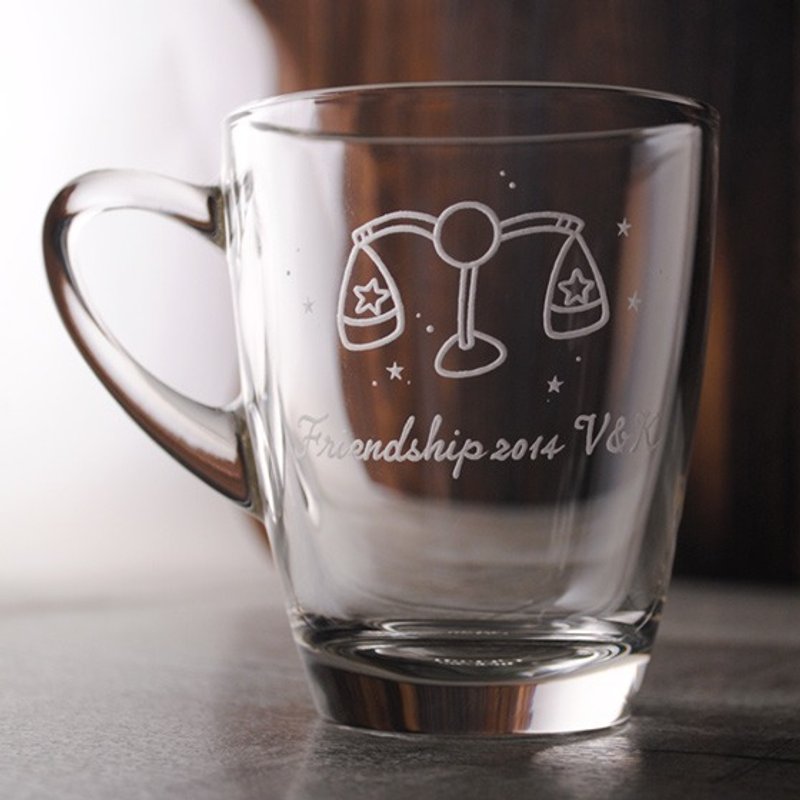 320cc【MSA 星座杯】天秤座马克杯 生日礼物 情人节 12星座 送礼 好友送礼 定制化 - 酒杯/酒器 - 玻璃 咖啡色