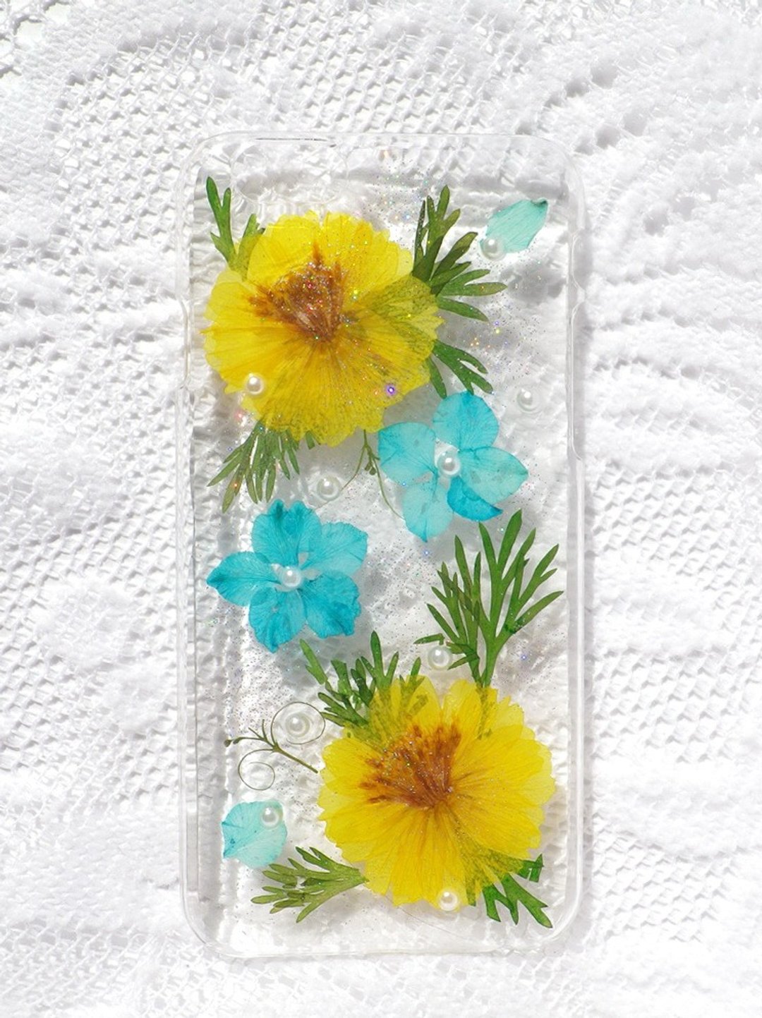 Anny's workshop手作押花手机保护壳，适用于Apple iphone 6/6S，黄色波斯菊 - 手机壳/手机套 - 纸 