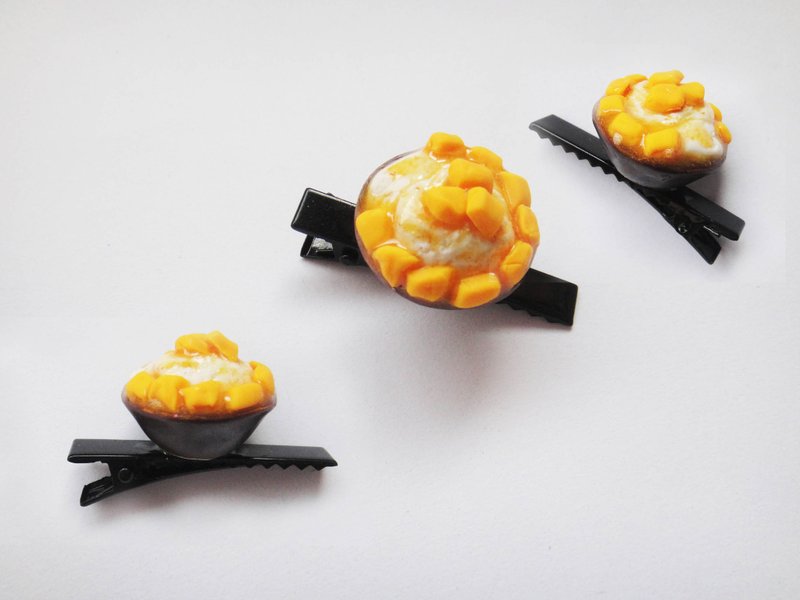 芒果挫冰黑色发夹 - 发饰 - 粘土 黄色