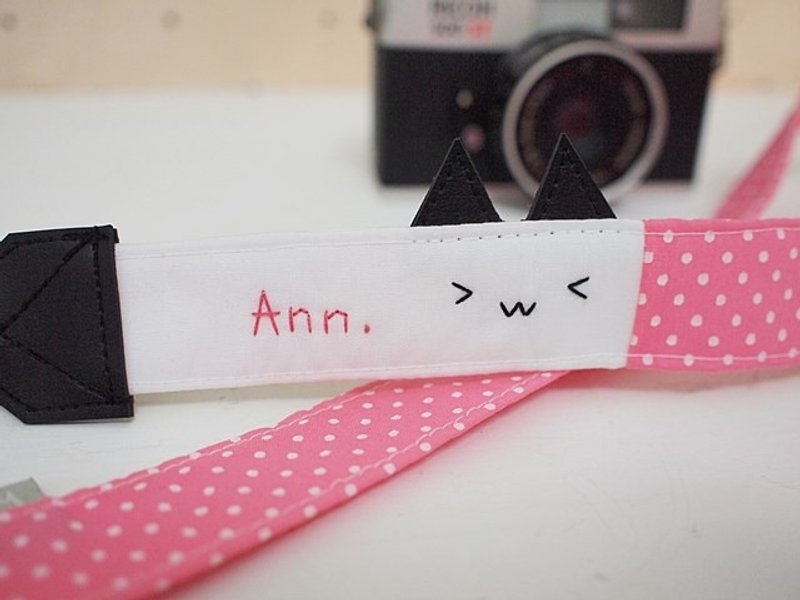 hairmo。V眼猫双背相机带-10粉桃+白(一般) - 相机 - 其他材质 粉红色