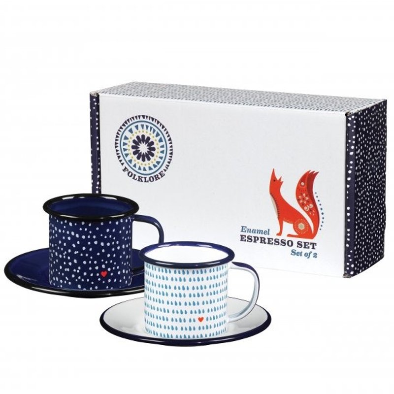 (限量）英国珐琅Espresso 日与夜 咖啡杯礼盒 - 咖啡杯/马克杯 - 其他金属 多色