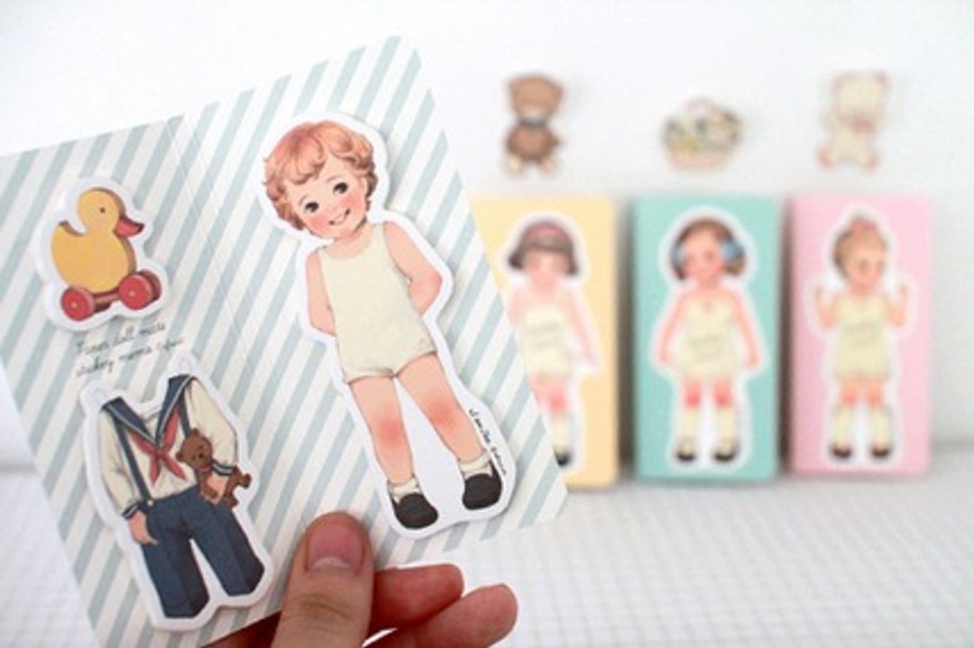 韩国【Afrocat】paper doll mate sticky memo〈Tom〉便条贴 标签贴 记事贴 - 便条纸/标签贴 - 纸 