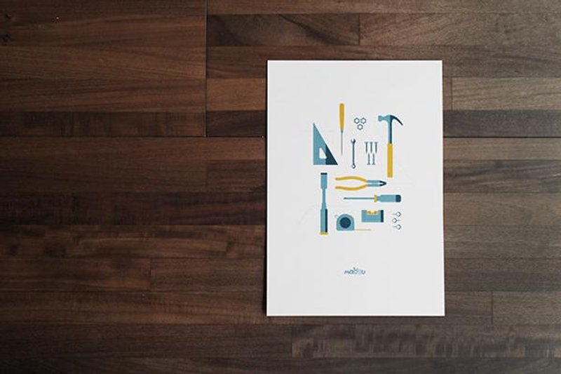 Maotu - 小器具明信片 (职人) - 卡片/明信片 - 纸 蓝色