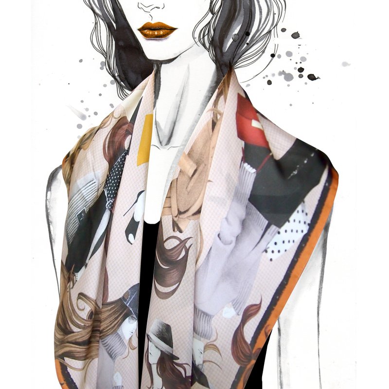 The Shopaholic- Beige / 购物狂- 米色 - 丝巾 - 丝．绢 多色