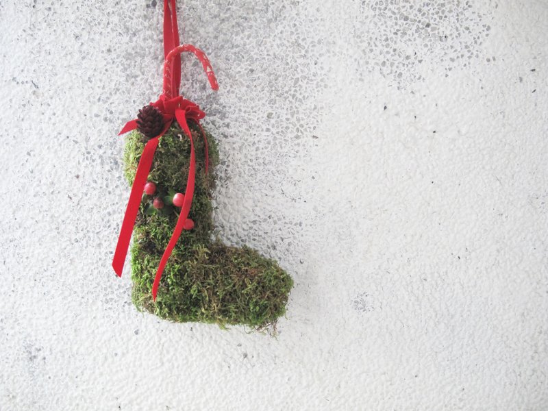 圣诞小靴子 - 摆饰 - 木头 绿色