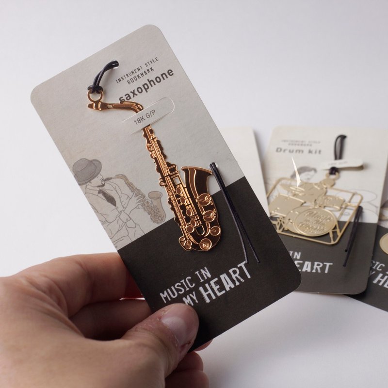 bookfriends 18K金音乐造型书签-萨克斯风,BZC21738 - 书签 - 其他金属 金色