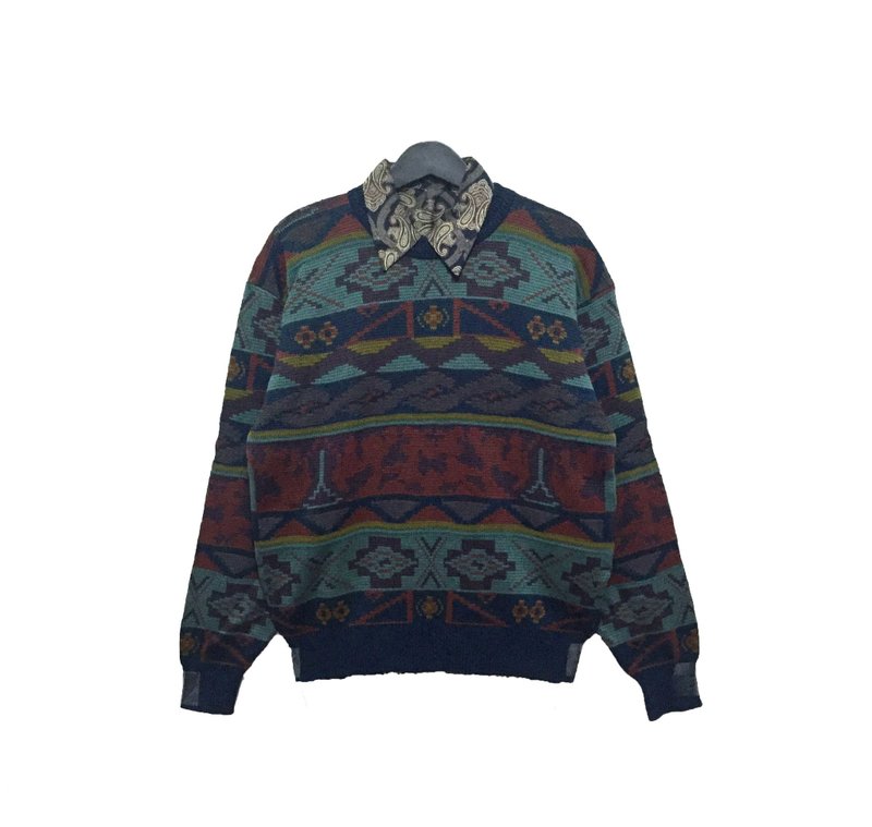 古着毛衣_/ 几何壁雕 /男女皆可 - 男装针织衫/毛衣 - 其他材质 多色