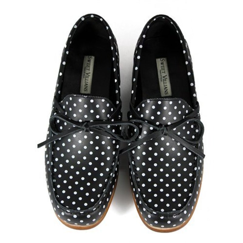 Toadflax M1122 Polka Dots leather loafers - 男款牛津鞋/乐福鞋 - 真皮 黑色