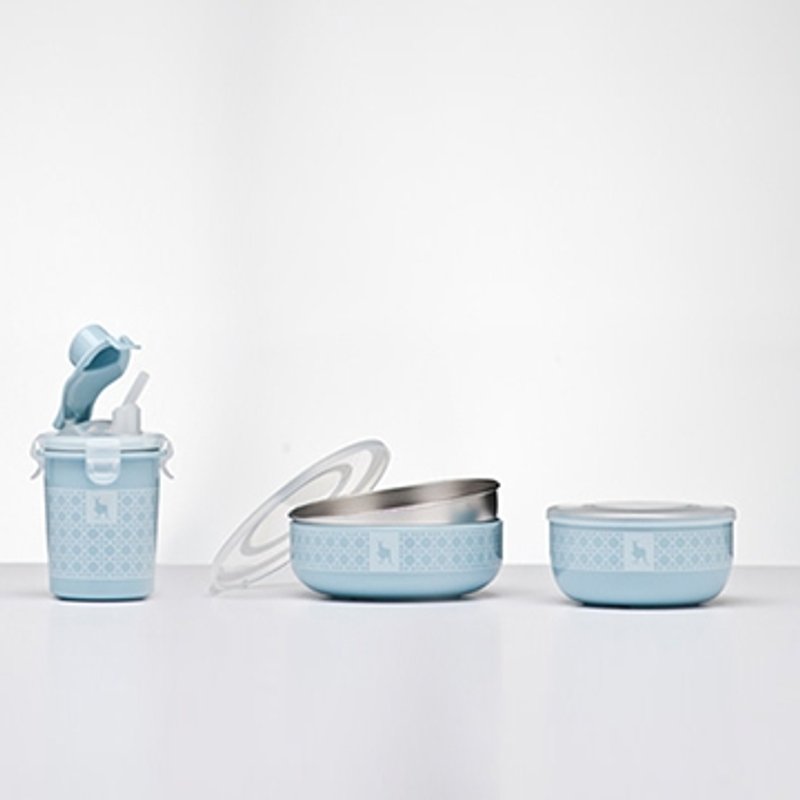 【弥月礼盒】Kangovou 100分简配餐具组--野莓蓝 - 儿童餐具/餐盘 - 不锈钢 蓝色