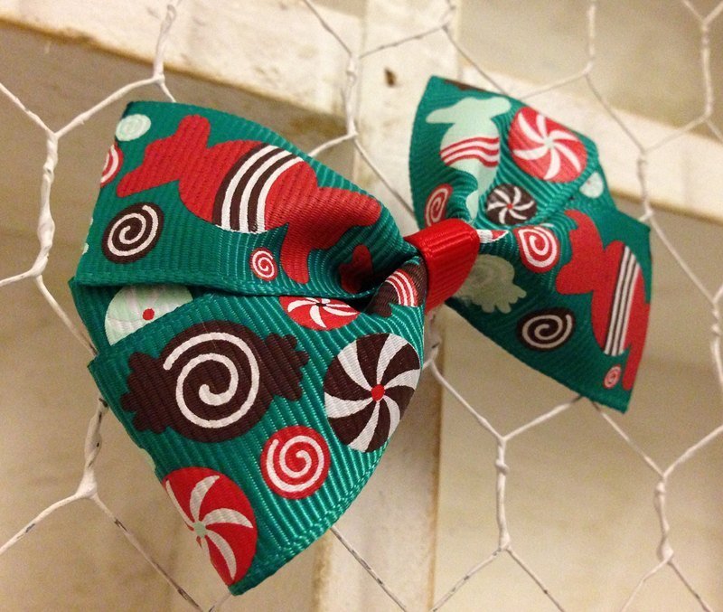 XMAS★122520★深绿糖果基本款圣诞结 - 发饰 - 其他材质 绿色