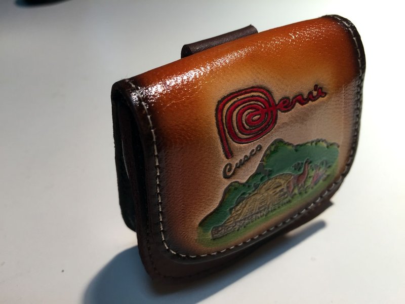 小马鞍包造型双层零钱/置物包-马丘比丘 - 皮夹/钱包 - 其他材质 咖啡色