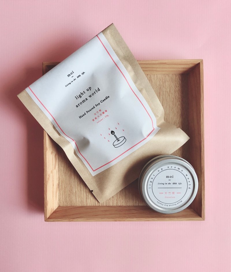 天竺葵 天然大豆蜡烛 | 天然大豆x 纯精油 x 无烟害 - 蜡烛/烛台 - 植物．花 红色