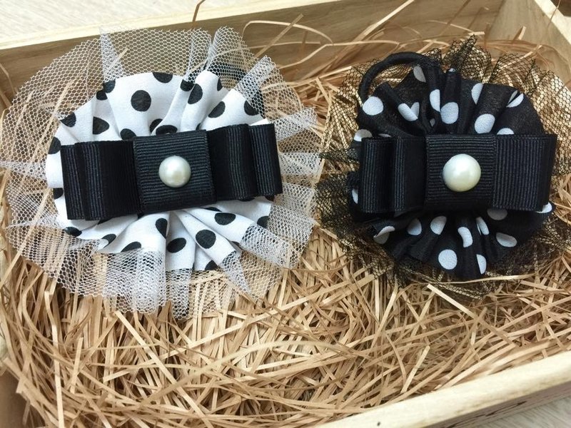 水玉点点发束 - 发饰 - 其他材质 黑色