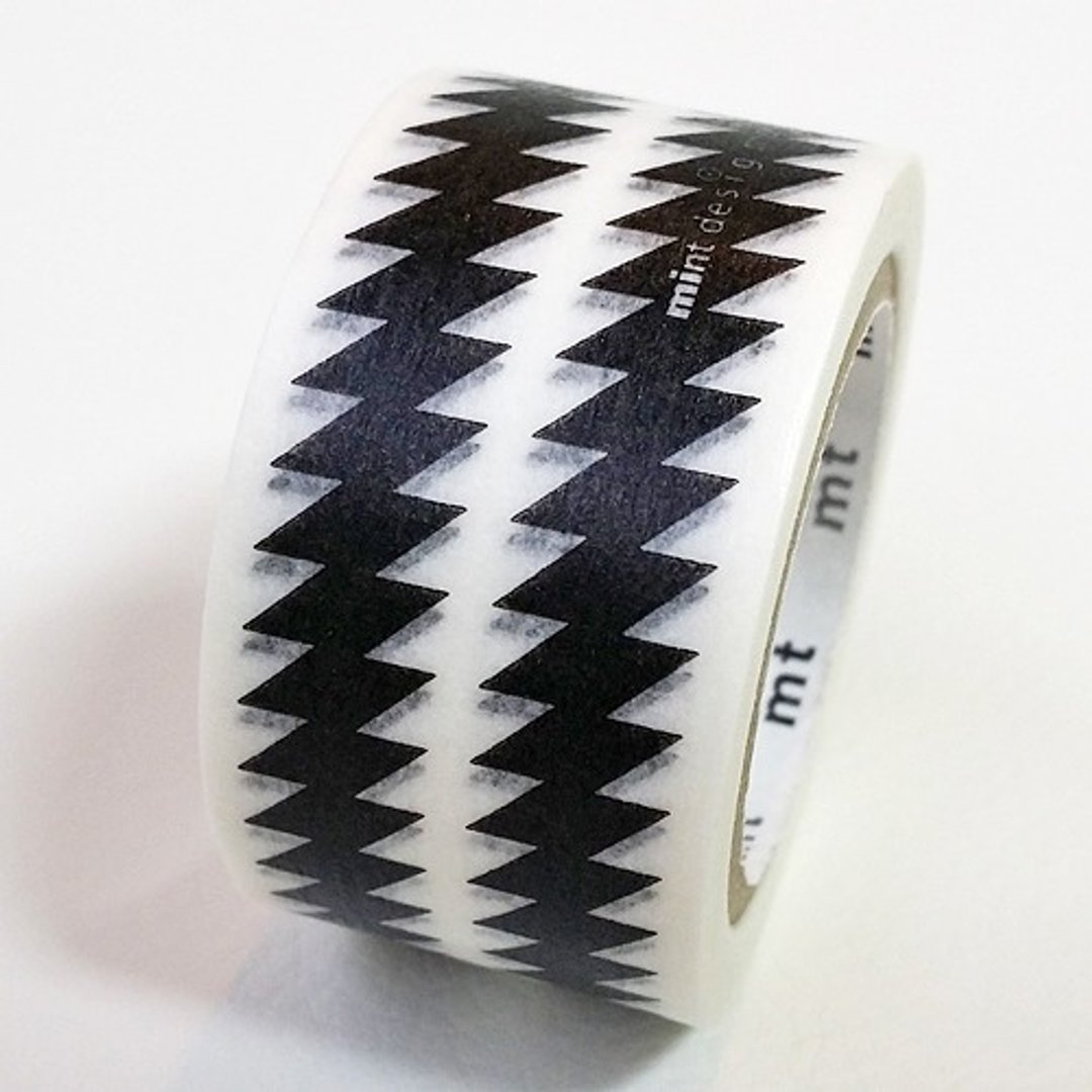 mt和纸胶带G8 x mintdesigns【ZIGZAG.黑(MTMINT03)】生产完了品 - 纸胶带 - 纸 黑色