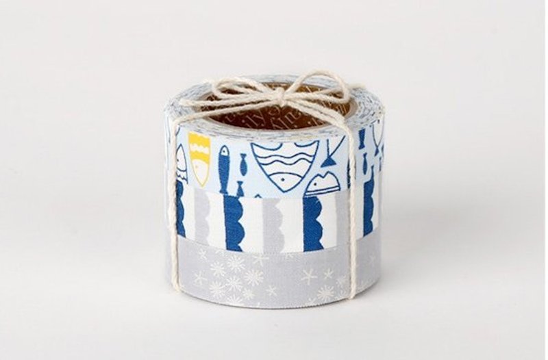 Dailylike fabric tape 北欧风布胶带(三入) 52-Snorkelin,E2D56986 - 纸胶带 - 其他材质 蓝色