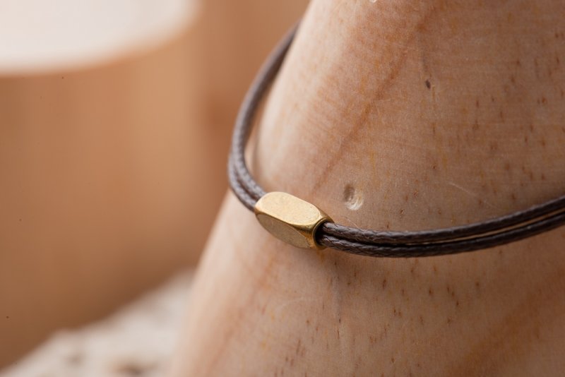 \| Charlene 莹丝手绳 |/ - 牵引款-粗线/换色换饰品。黄铜。手绳 - 手链/手环 - 其他金属 咖啡色