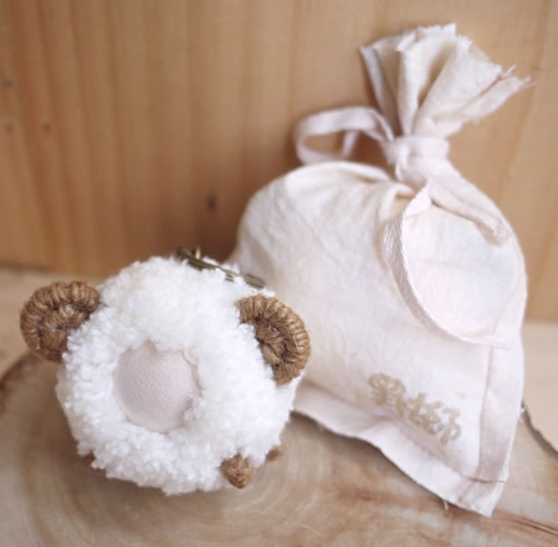 绵羊毛线球钥匙圈 - 钥匙链/钥匙包 - 其他材质 白色