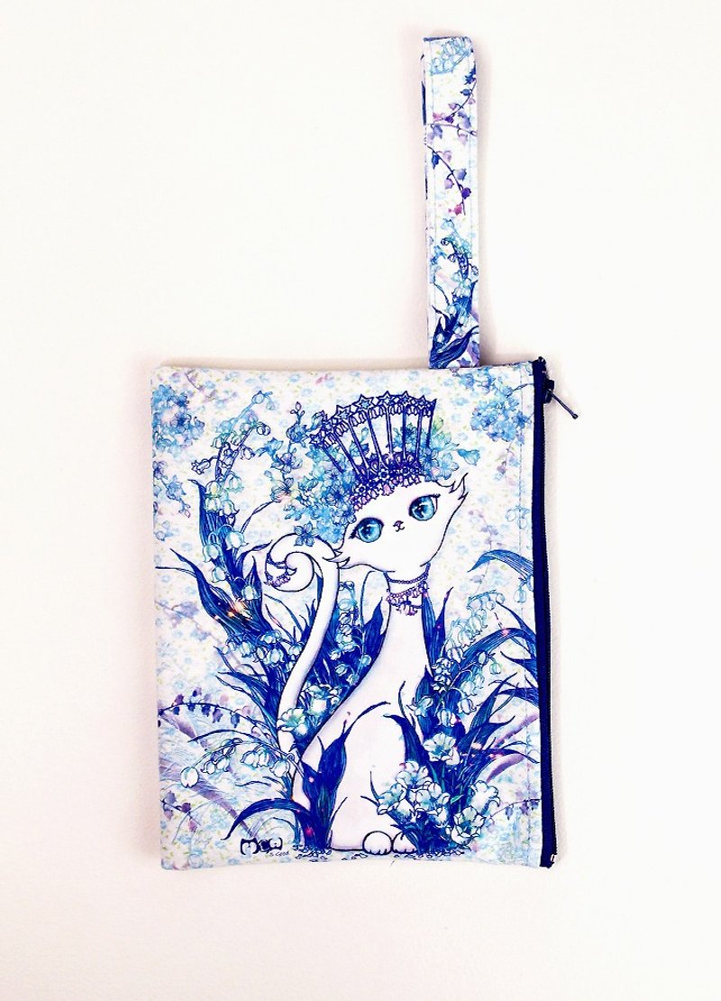 手拿包/化妆包/小物包/旅行随身包-青花猫 - 手拿包 - 其他材质 蓝色