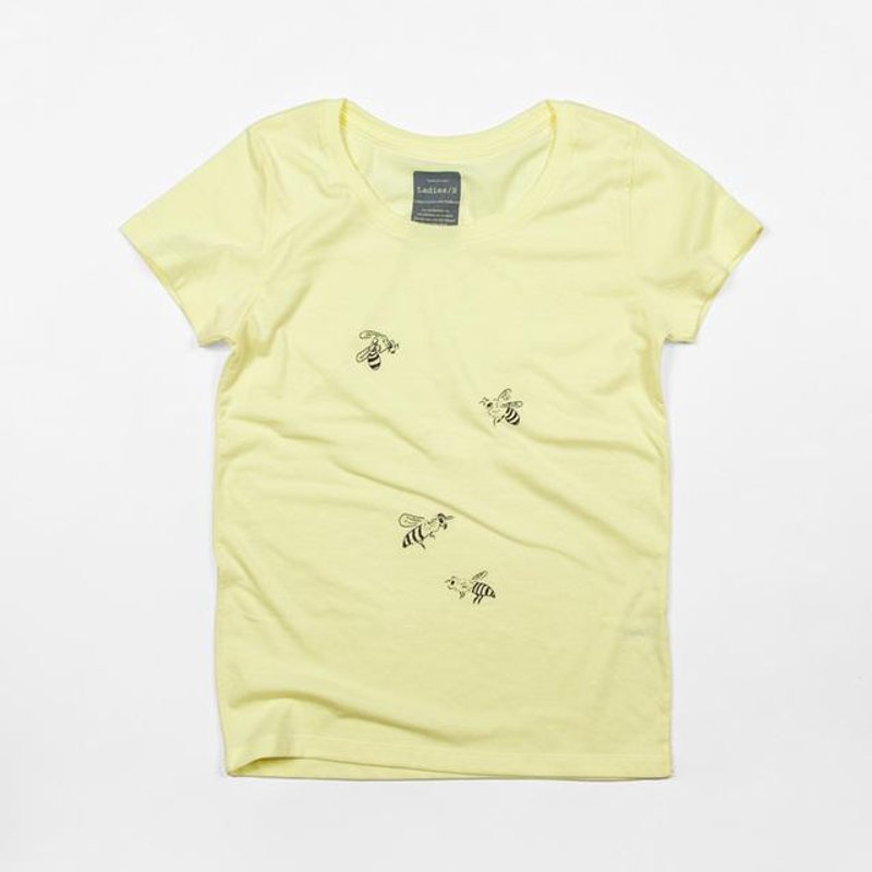 Bees illustrations T-shirt Tcollector - 女装 T 恤 - 棉．麻 黄色