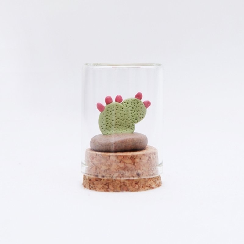 原创趣味纯手工可爱摆件玻璃瓶里的陶瓷植物仙人掌景德镇制 - 摆饰 - 其他材质 