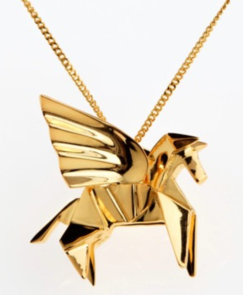 [PAPERSELF Select] 法国Origami折纸饰品 - Pegasus 长项链 - 项链 - 其他金属 金色