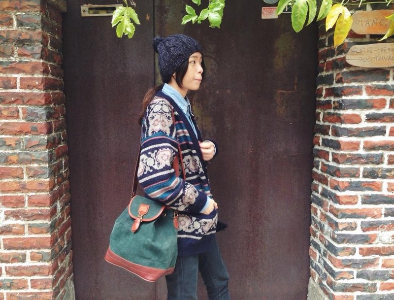 80s复古肩背包＿双材质设计款 - 手提包/手提袋 - 真皮 黑色