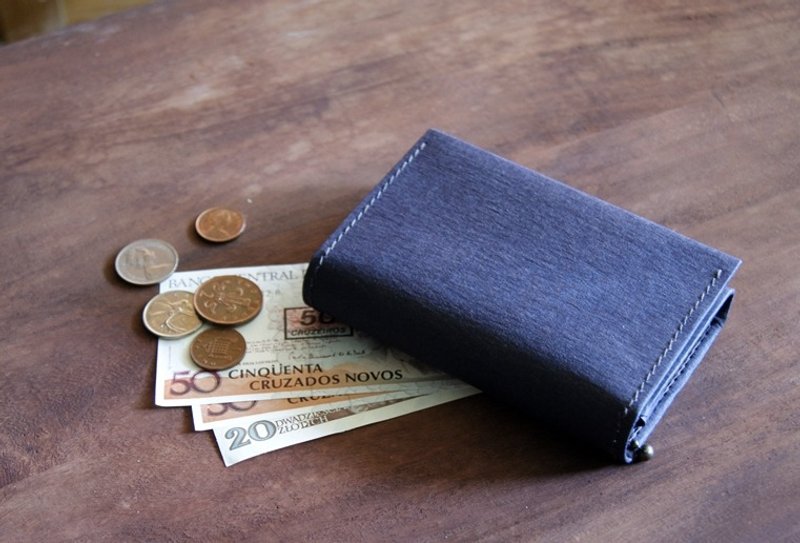 - 水洗纸短夹 / 深蓝 - 皮夹/钱包 - 纸 