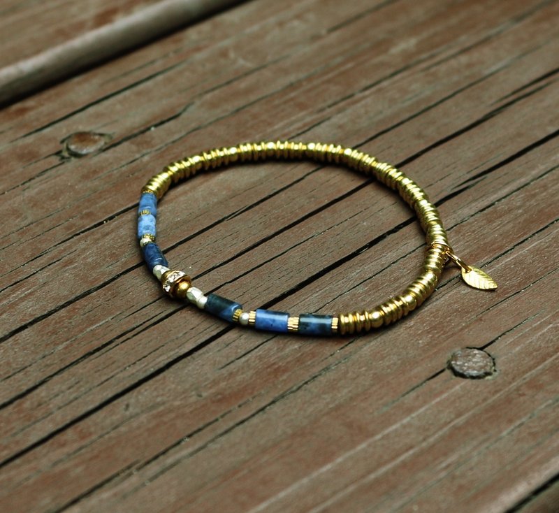 夏日湖畔系列-粼粼午后*Souphenir*黄铜手链手环 - 手链/手环 - 其他材质 蓝色