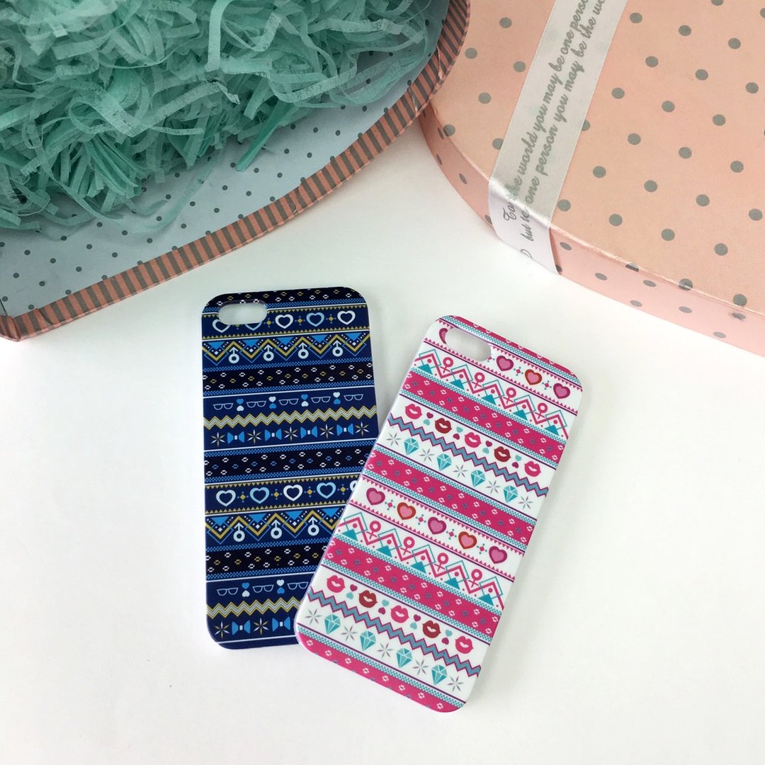 ❤ 情人系列 ❤ 香港原创设计 爱的花纹【蓝色】 iPhone X,  iPhone 8,  iPhone 8 Plus, iPhone 7, iPhone 7 Plus, iphone 6/6S , iphone 6/6S PLUS, Samsung Galaxy Note 7 透明手机壳 - 手机壳/手机套 - 塑料 蓝色