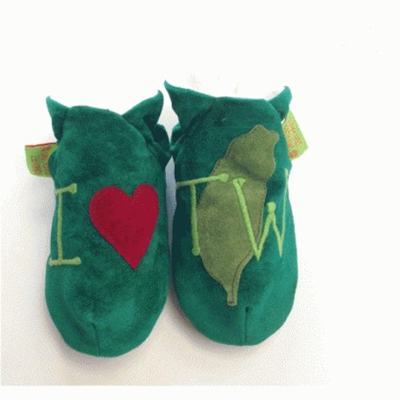 【英国手工鞋FunkyFeet Fashions】爱台湾green学步鞋 - 童装鞋 - 棉．麻 绿色