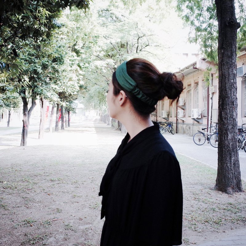 那棵会说故事的橄榄树 松紧版/手工发带 - 发饰 - 其他材质 绿色