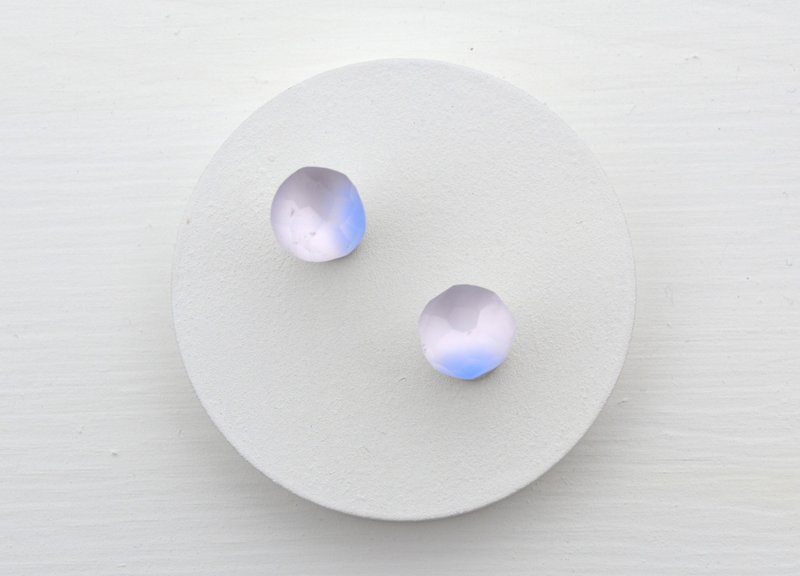 玻璃素材 bit 系列 粉红色 - 耳环/耳夹 - 玻璃 粉红色