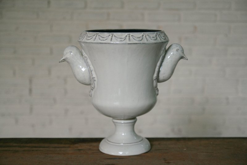 Yarnnkarn手工瓷器系列/罗马式花器-鸽子款 - 花瓶/陶器 - 其他材质 白色