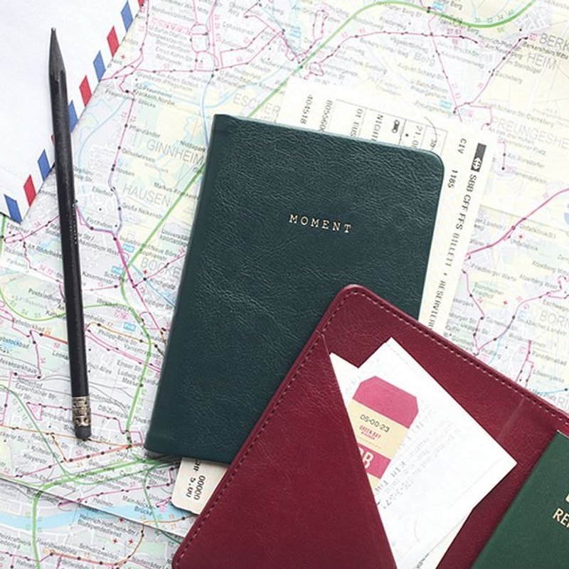 Dessin xLivework-质感皮革护照套-复古丈青色,LWK97763 - 护照夹/护照套 - 真皮 绿色