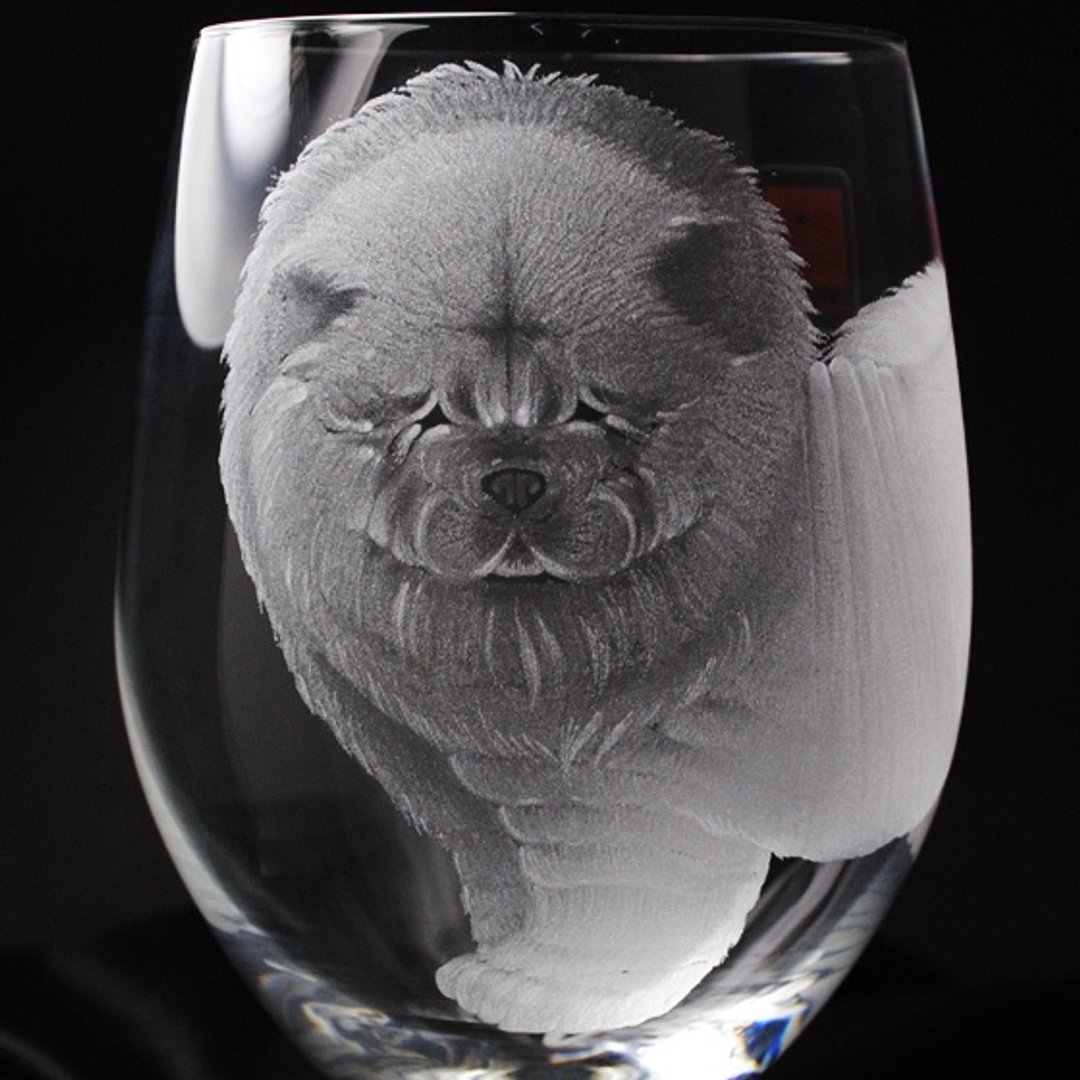 600cc【宠物水晶雕刻】松狮狗意大利水晶杯定制化 写实画像 狗犬 - 订制画像 - 玻璃 