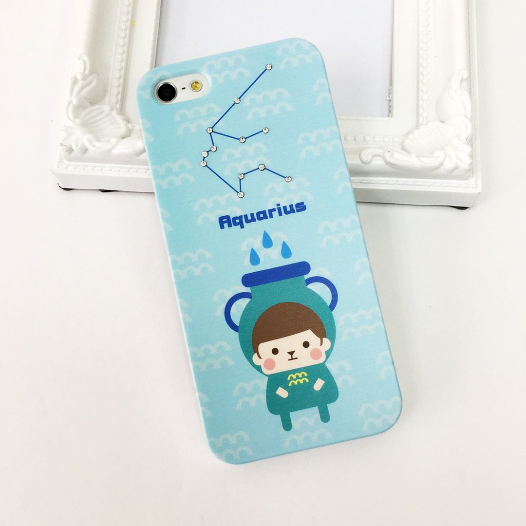 香港原创设计 Swarovski 施华洛水晶 星座系列-水瓶座 iPhone X,  iPhone 8,  iPhone 8 Plus,  iPhone 7 case, iPhone 7 Plus case, iPhone 6/6S, iPhone 6/6S Plus, Samsung Galaxy Note 7 case, Note 5 case, S7 Edge case, S7 case - 手机壳/手机套 - 塑料 蓝色