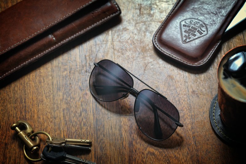 ￼￼*在家也可试戴,免费预约中＊DELIGHT 钛金属太阳眼镜-黑色 Aviator Sunglasses - 眼镜/眼镜框 - 其他金属 黑色