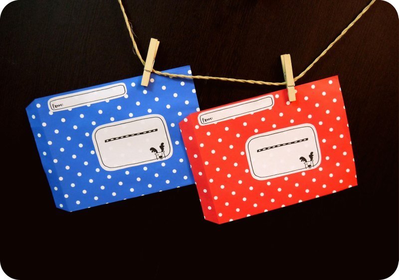 圣诞节限定 单买 * 圆点点信封贴纸组 - 卡片/明信片 - 纸 多色