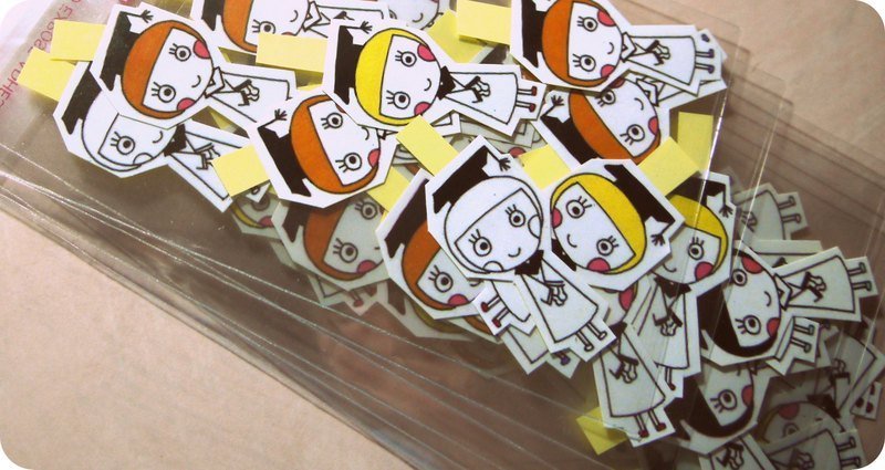 mini小小学士服妞儿军团六入组 (贴纸组合包共4款) - 贴纸 - 纸 多色