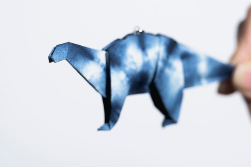 \恐龙百科/ 折纸饰品三合一 项链/吊饰/钥匙圈_腕龙/雷龙 - 项链 - 其他材质 蓝色