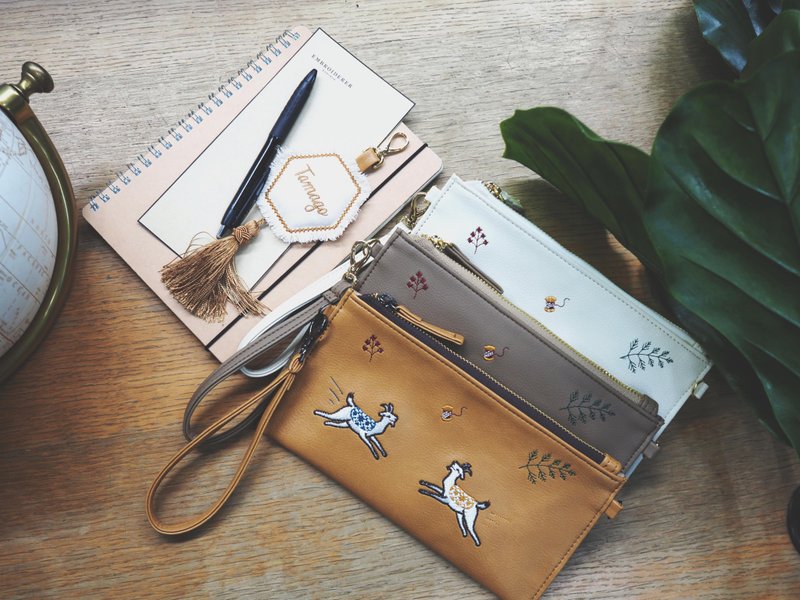 Goat Long Wallet (Tan) - 皮夹/钱包 - 其他材质 咖啡色