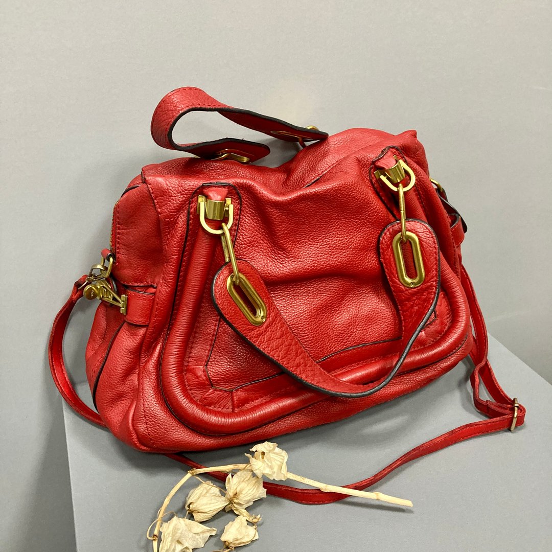 Chloe Paraty 经典 红色 小牛皮 绝版 古董包 vintage - 侧背包/斜挎包 - 真皮 红色